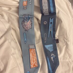 Hermes Artistic Blue and Orange Tie